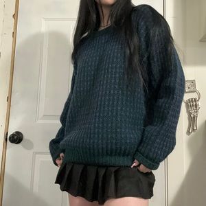 Green and lavender knit sweater